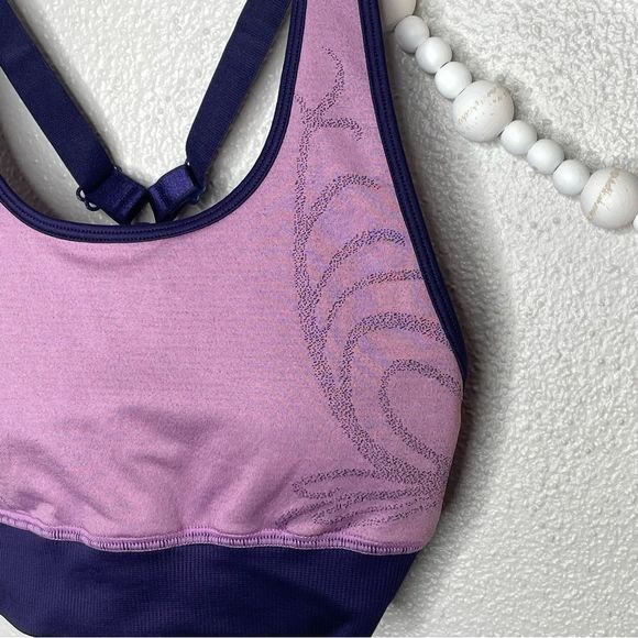 Fabletics Pink Swirl Eliza Seamless Sports Bra - Picture 4 of 9